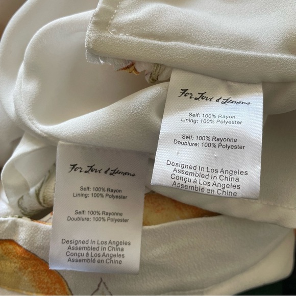 For Love & Lemons Limonada Yellow White Citrus Ruffle Skirt Top Set EUC Size S/M - Picture 11 of 12